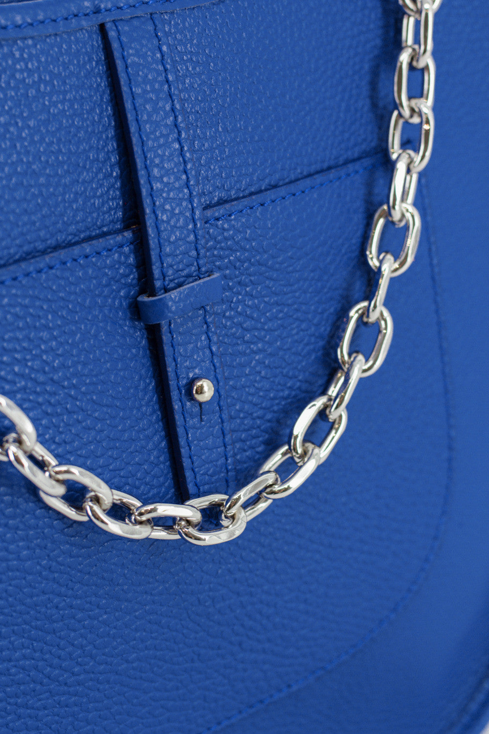Sac à main hobo en cuir grainé CYBELE Bleu roi