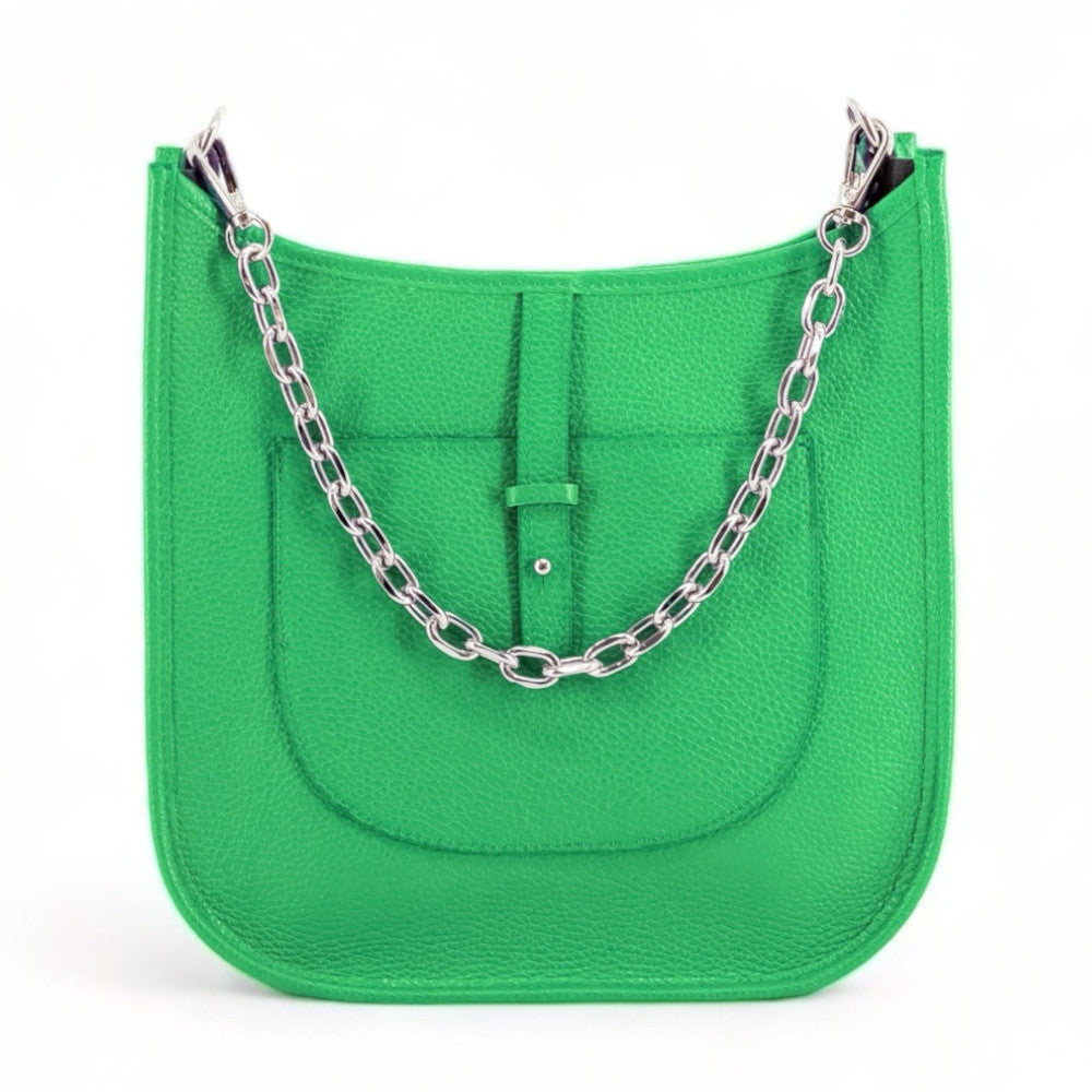 Sac à main hobo en cuir grainé CYBELE Vert anglais