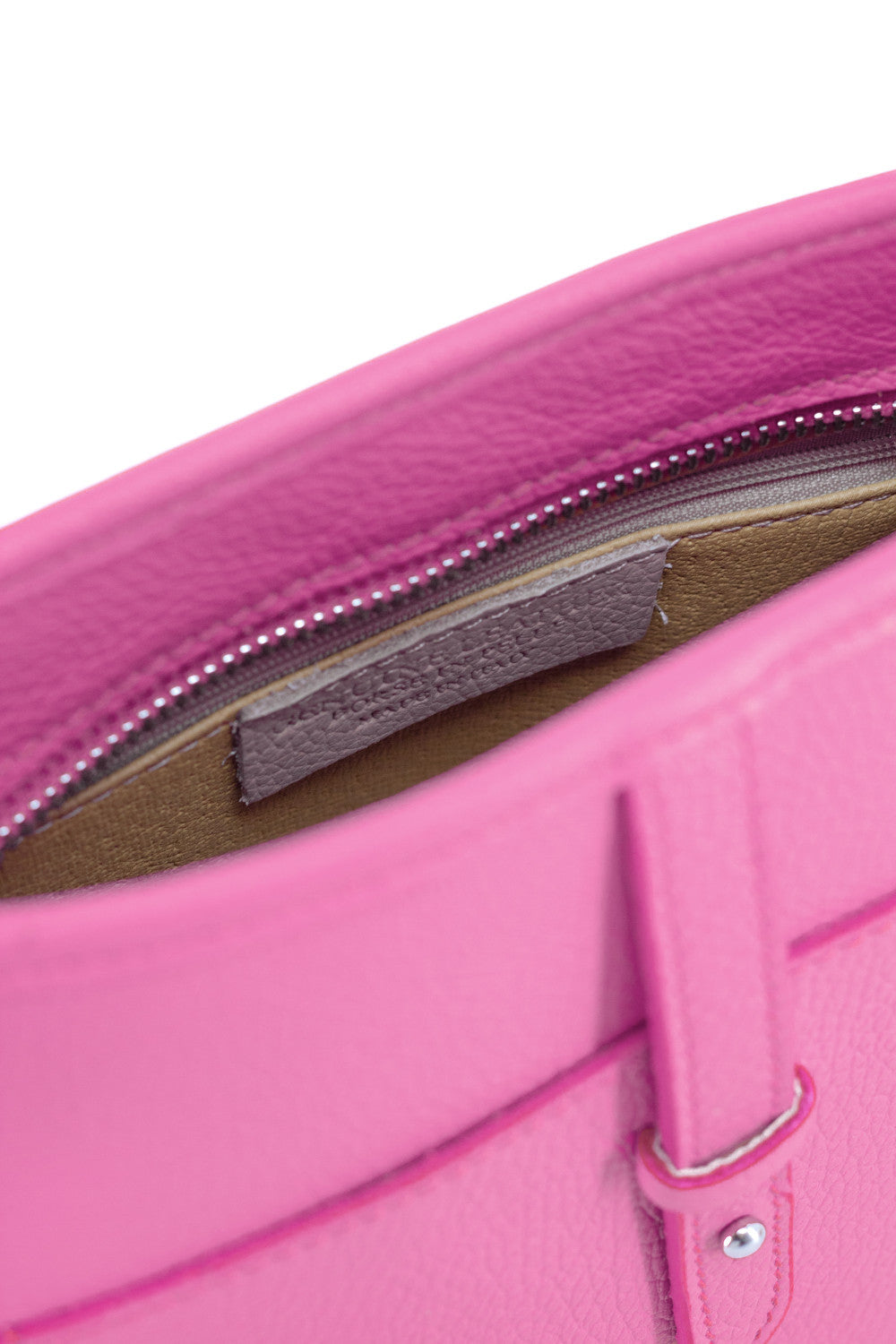 Sac à main hobo en cuir grainé CYBELE Rose bonbon