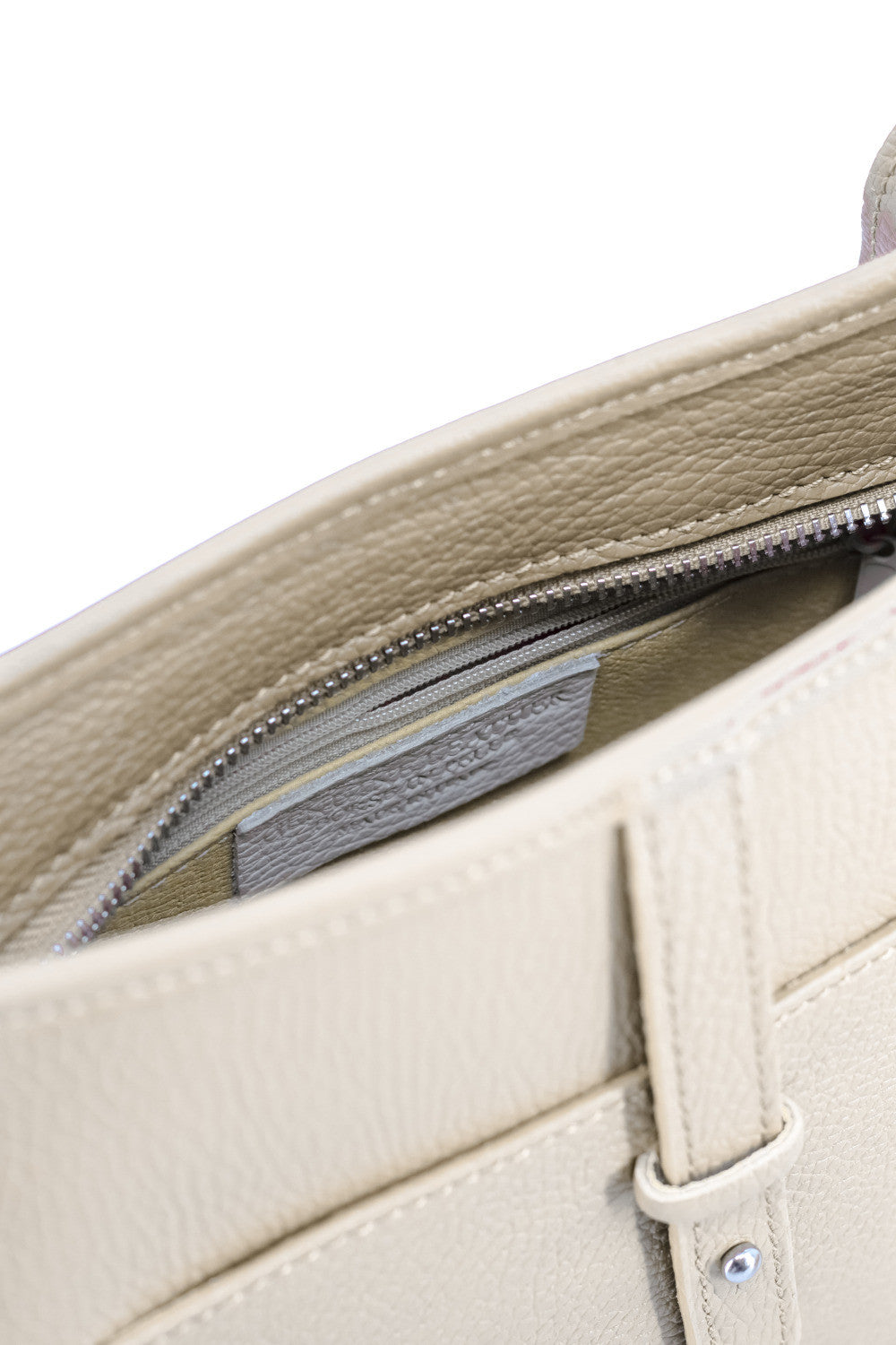 Sac à main hobo en cuir grainé CYBELE Beige crème