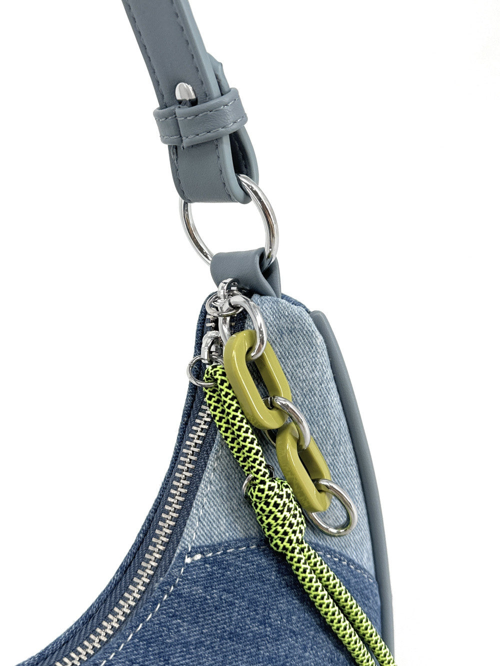 Sac à main HOBO en tissu SOHALIA Denim ciel