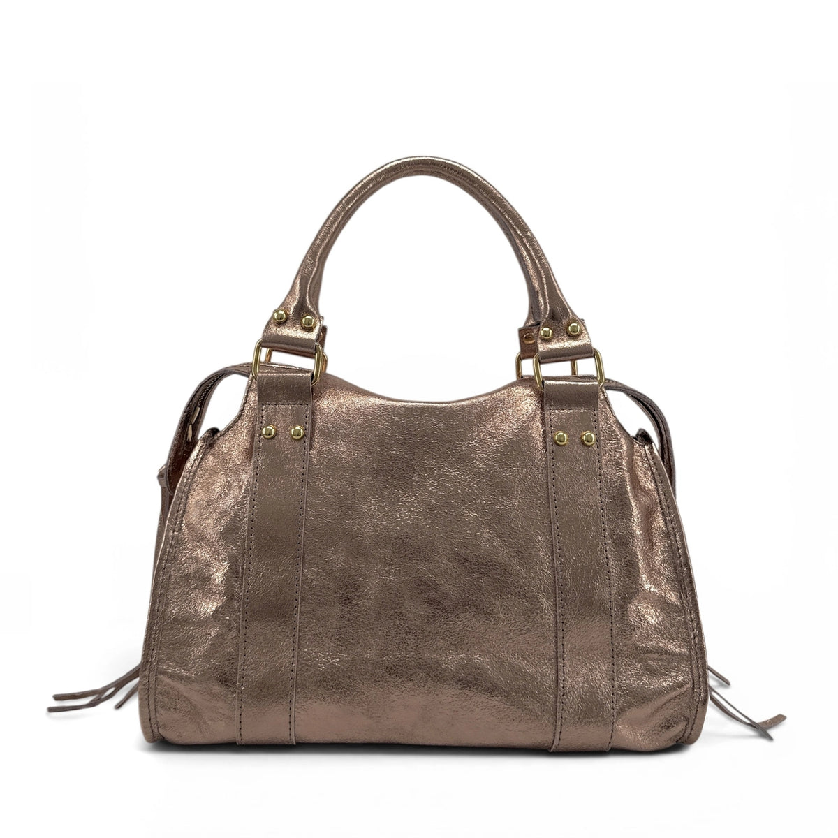 Champagne SANDSTORM GOLD iridescent leather handbag