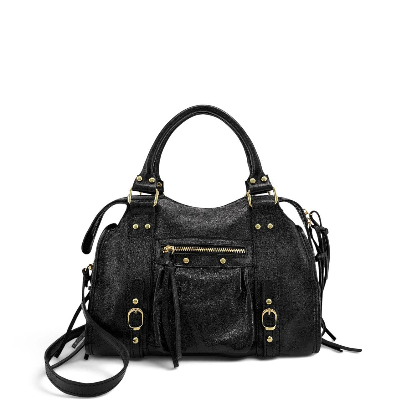 Sac à main en cuir irisé SANDSTORM GOLD Noir irisé