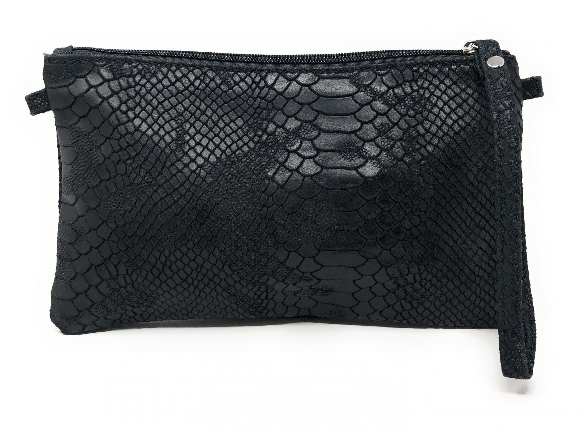 Sac pochette en cuir effet serpent DUNDEE Noir