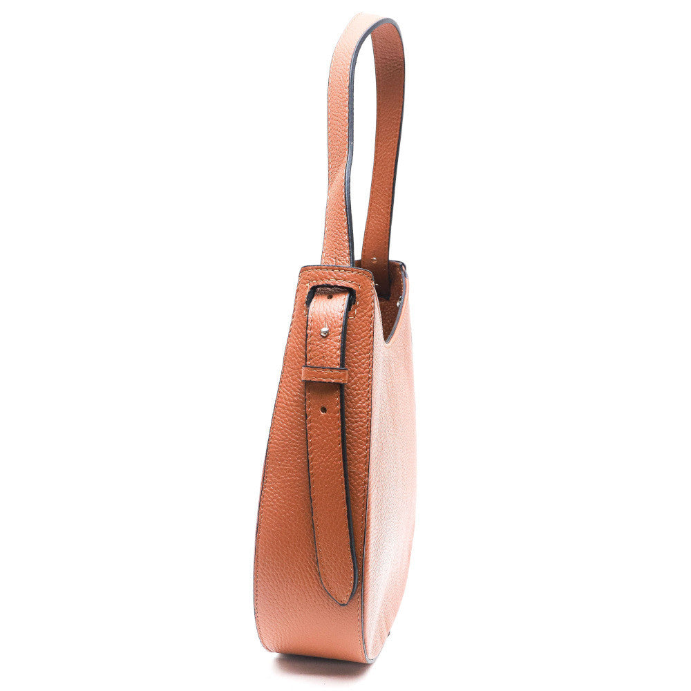 Sac HOBO en cuir grainé ESTHER Camel