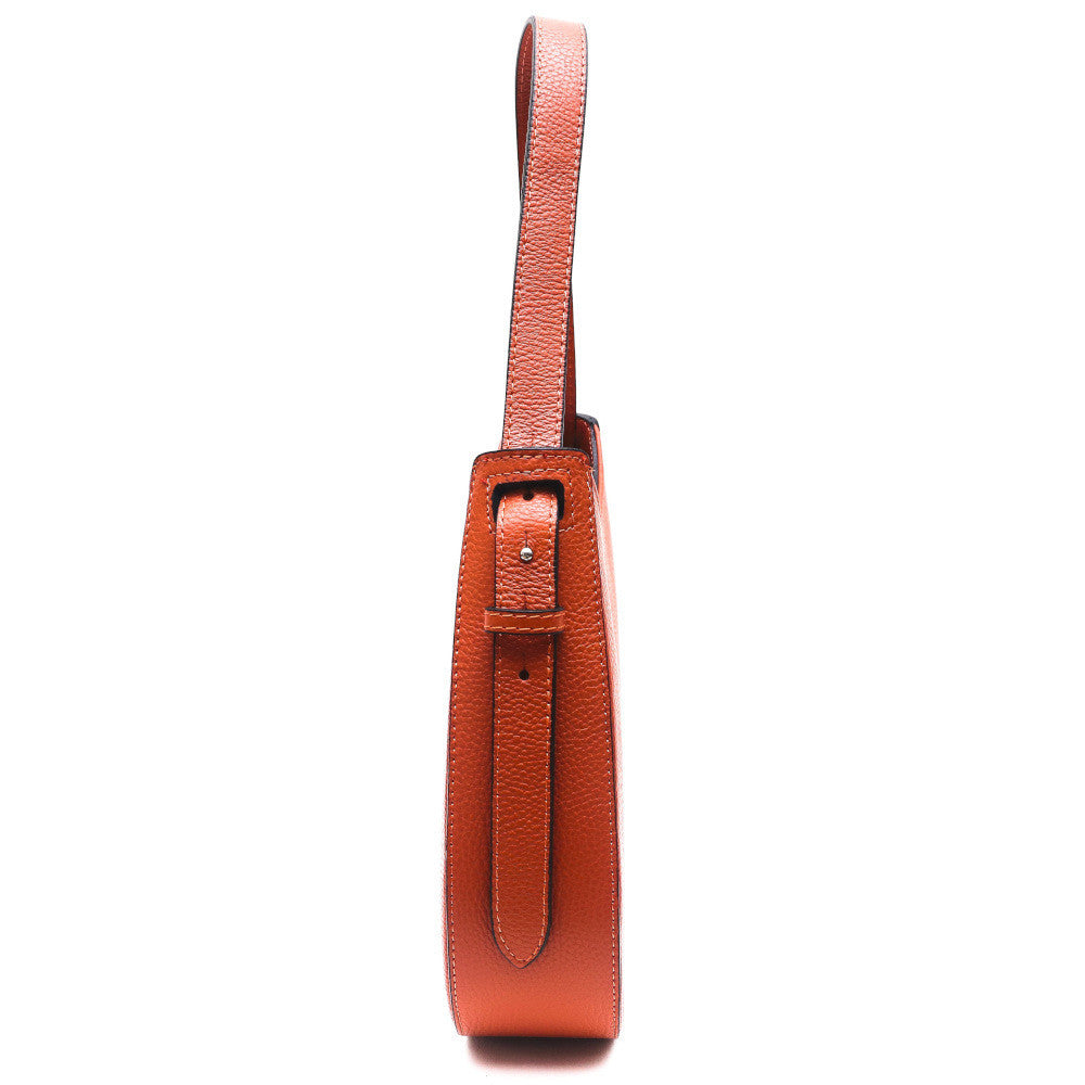 Sac HOBO en cuir grainé ESTHER Orange