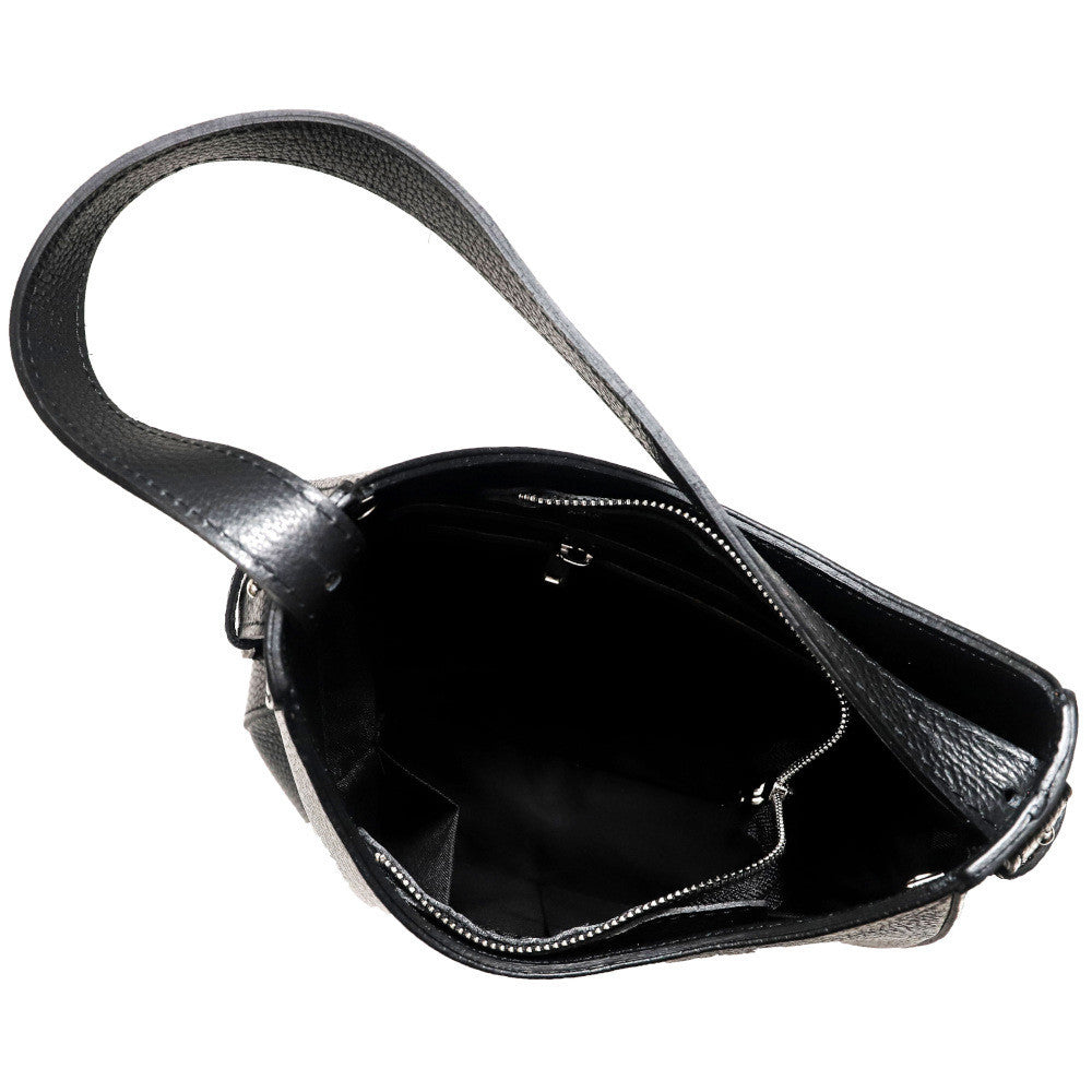 Sac HOBO en cuir grainé ESTHER Noir