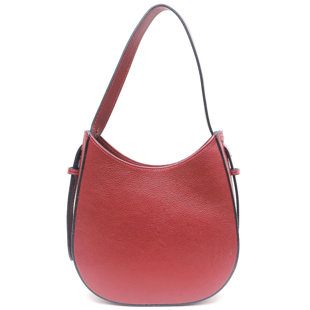 Sac HOBO en cuir grainé ESTHER Rouge foncé