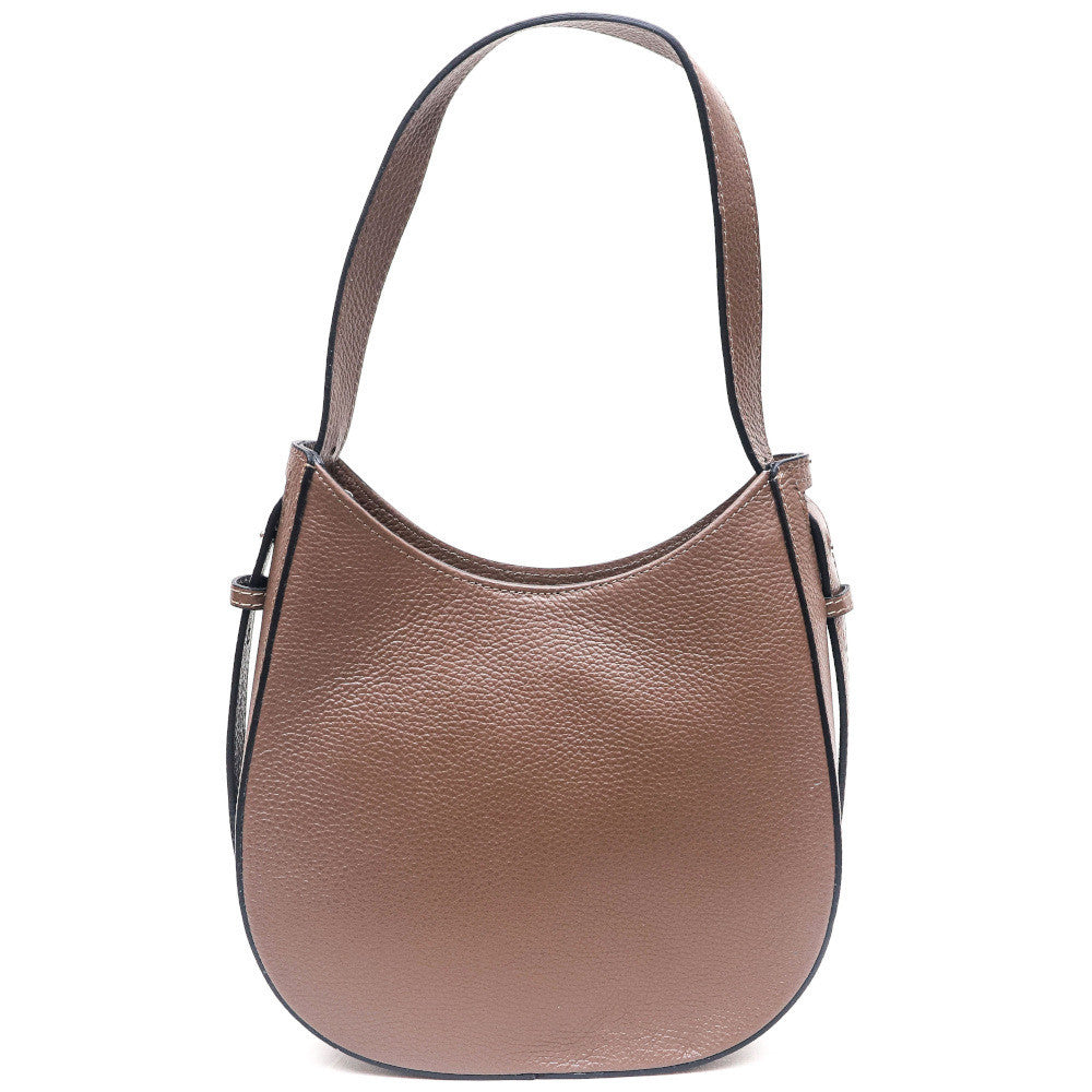 Sac HOBO en cuir grainé ESTHER Taupe
