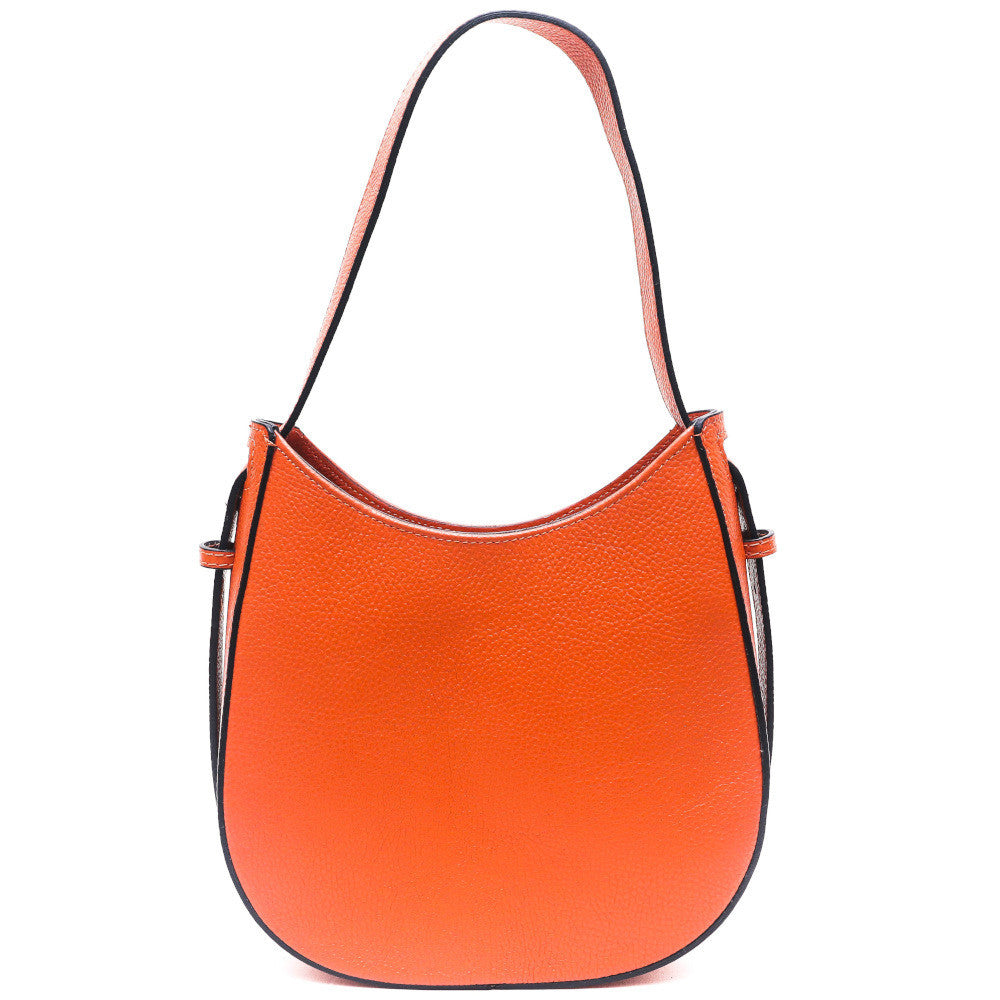 Sac HOBO en cuir grainé ESTHER Orange