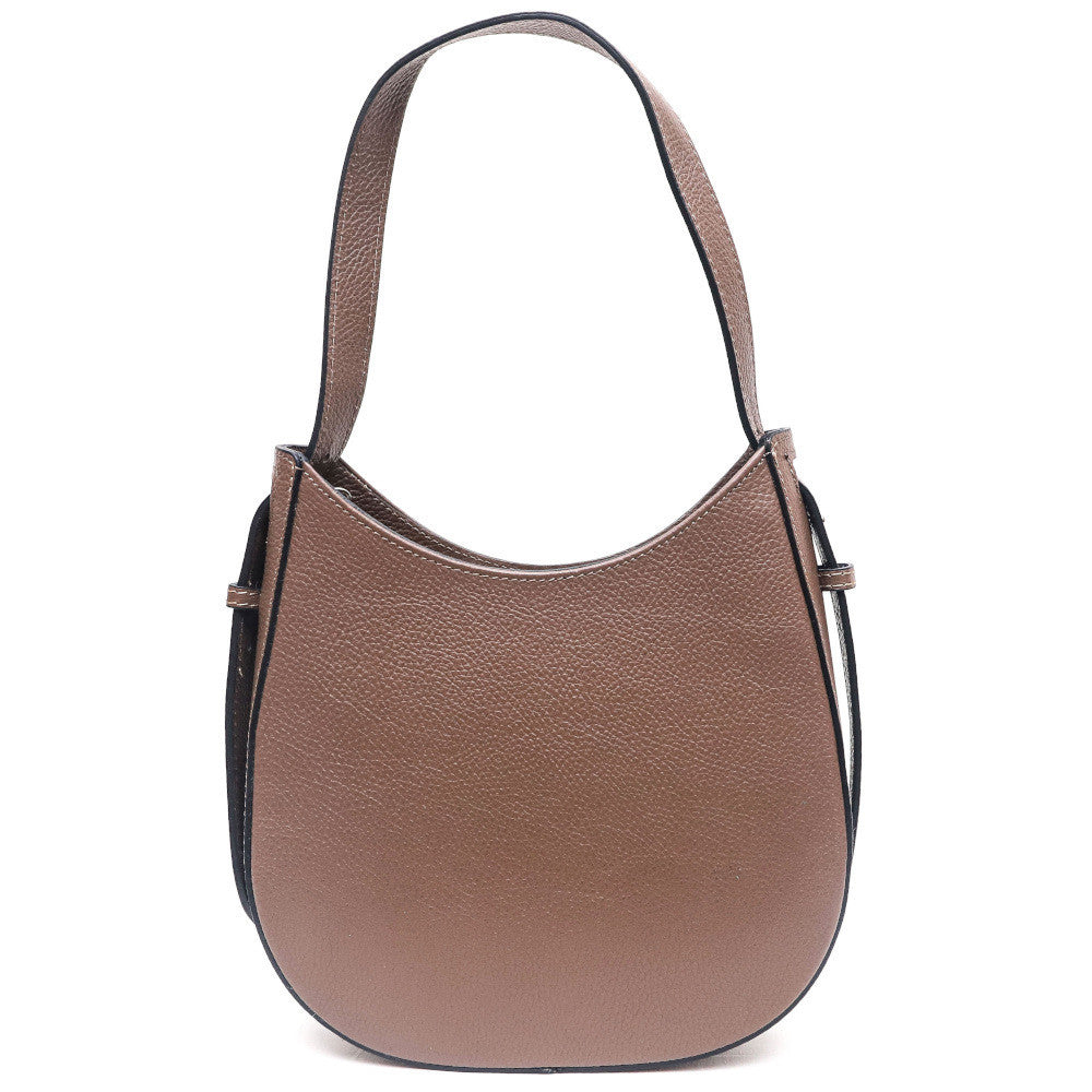 Sac HOBO en cuir grainé ESTHER Taupe