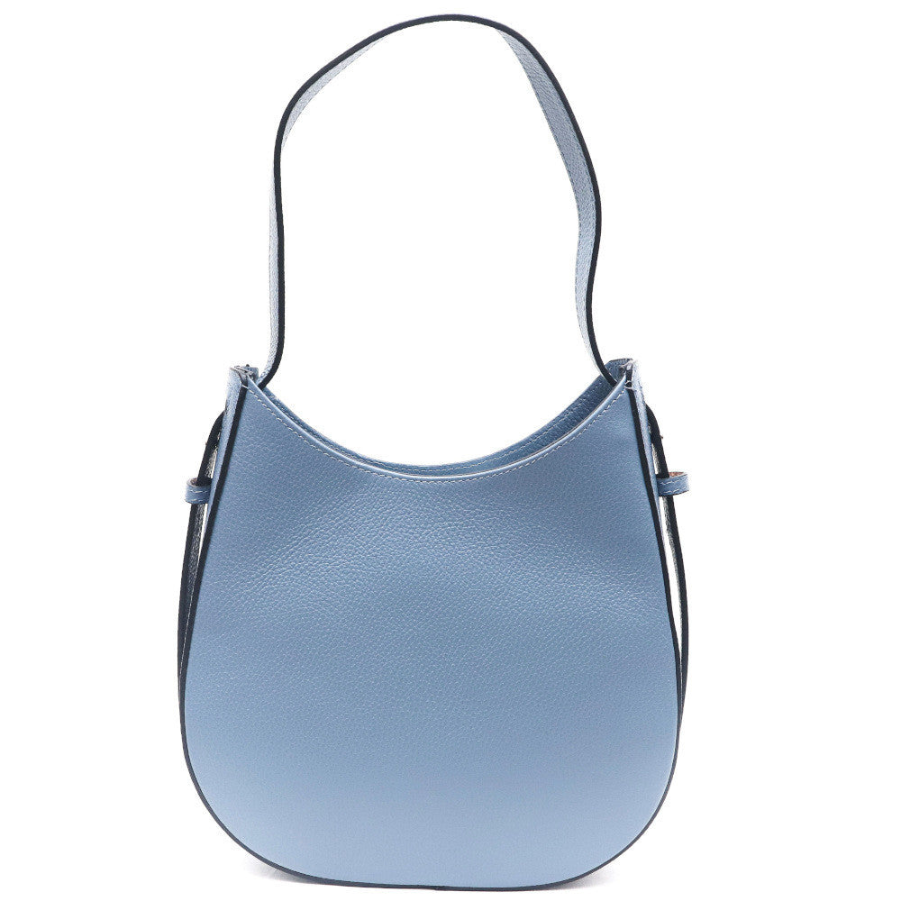 Sac HOBO en cuir grainé ESTHER Bleu glacier