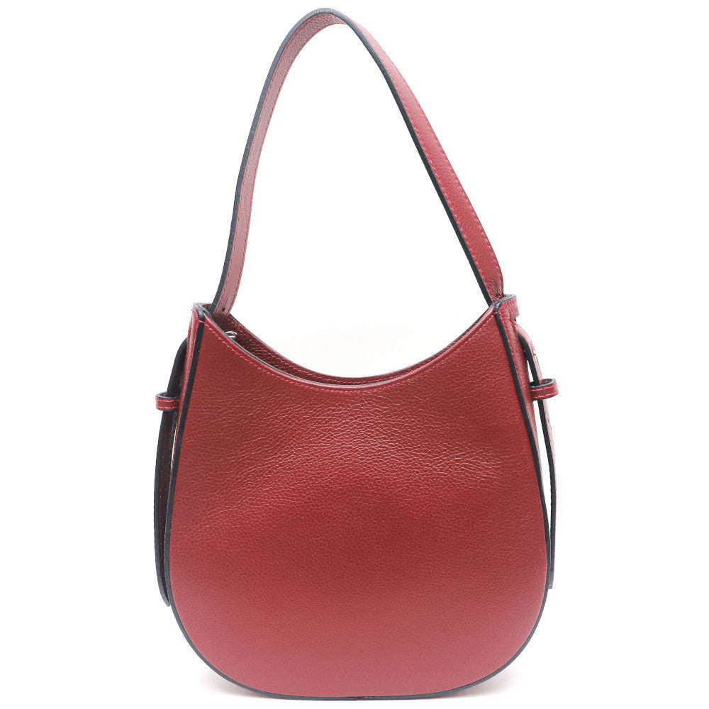 Sac HOBO en cuir grainé ESTHER Rouge foncé