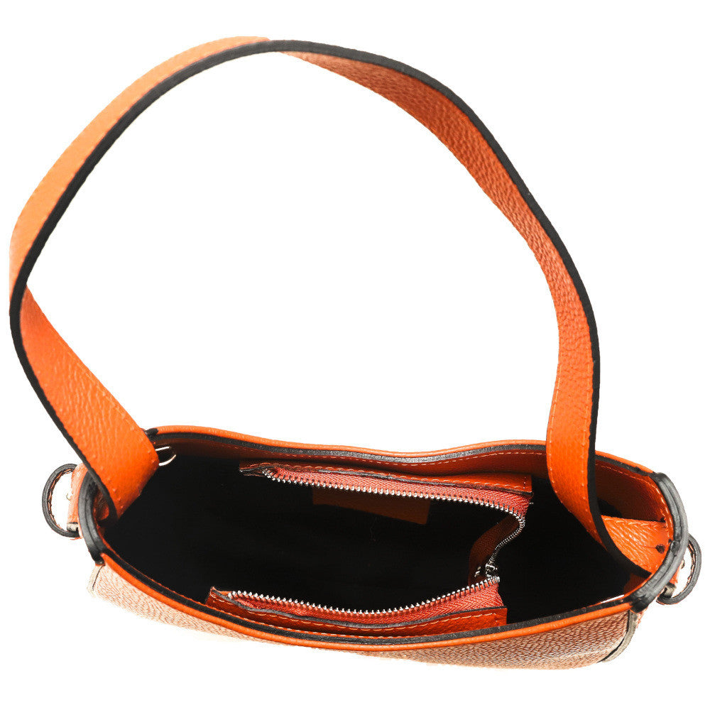 Sac HOBO en cuir grainé ESTHER Orange