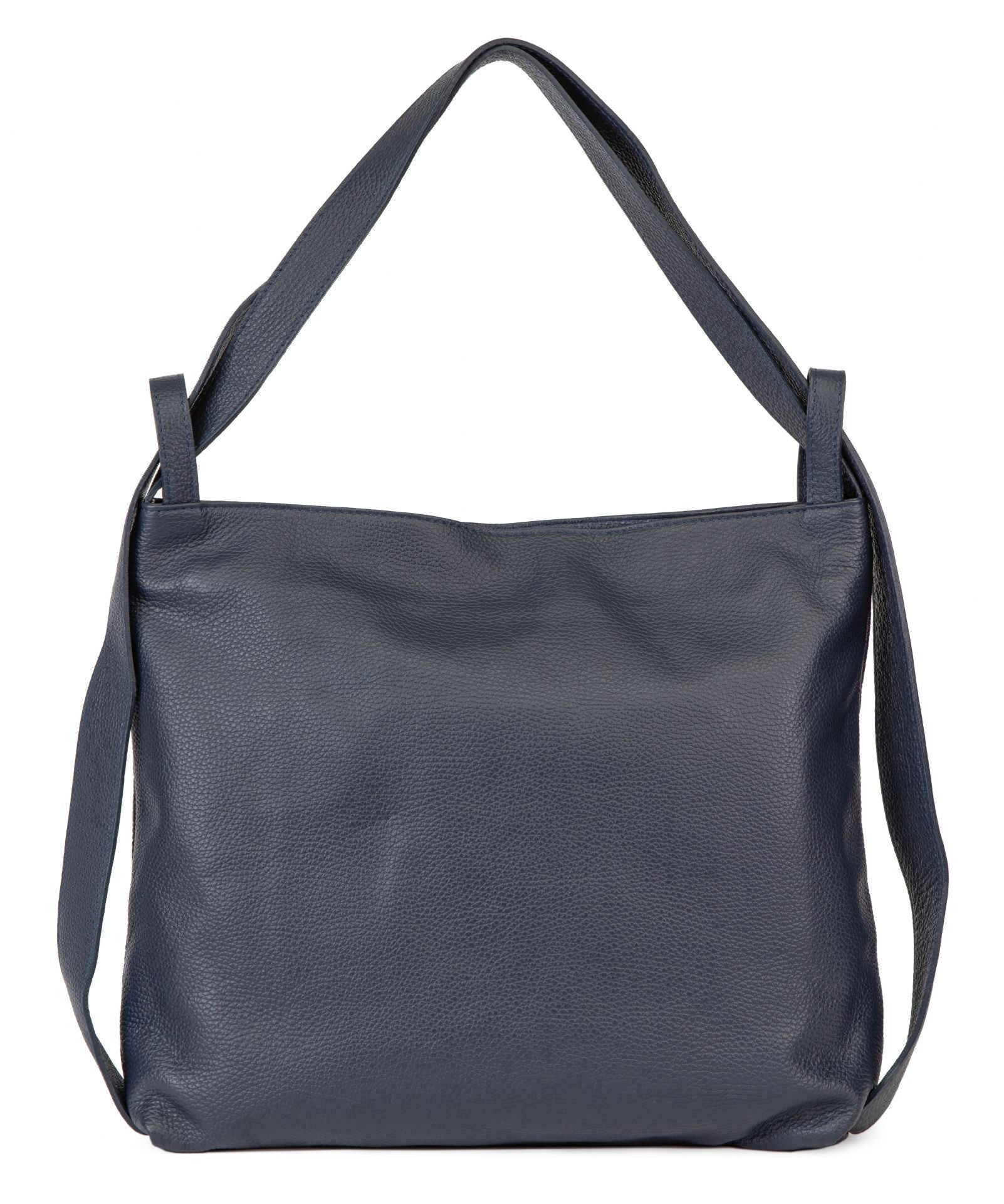 Sac à main sac à dos en cuir grainé SOHO Bleu marine