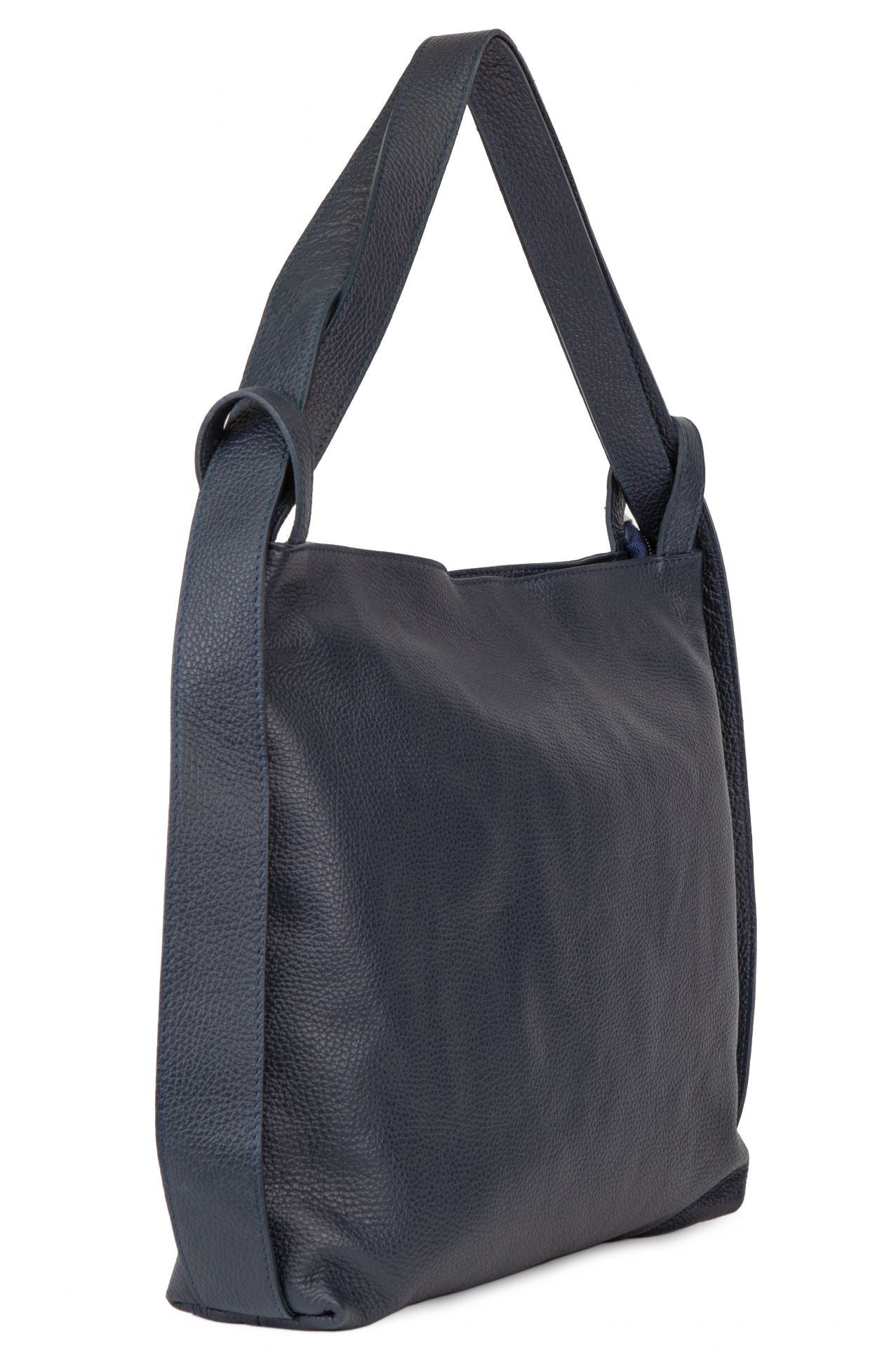 Sac à main sac à dos en cuir grainé SOHO Bleu marine