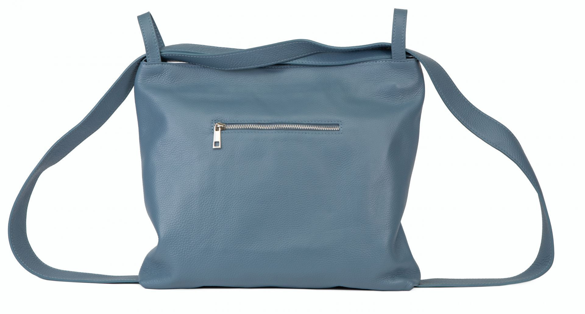 Sac à main sac à dos en cuir grainé SOHO Bleu glacier
