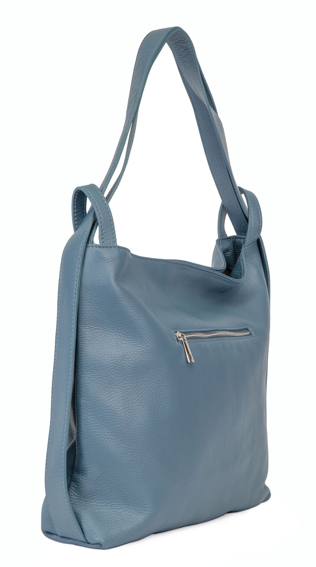 Sac à main sac à dos en cuir grainé SOHO Bleu glacier