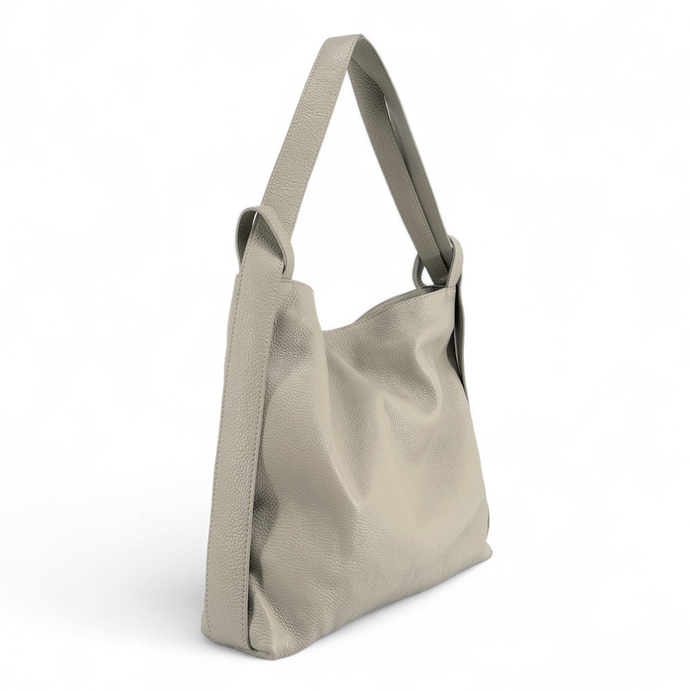 Sac à main sac à dos en cuir grainé SOHO Gris clair