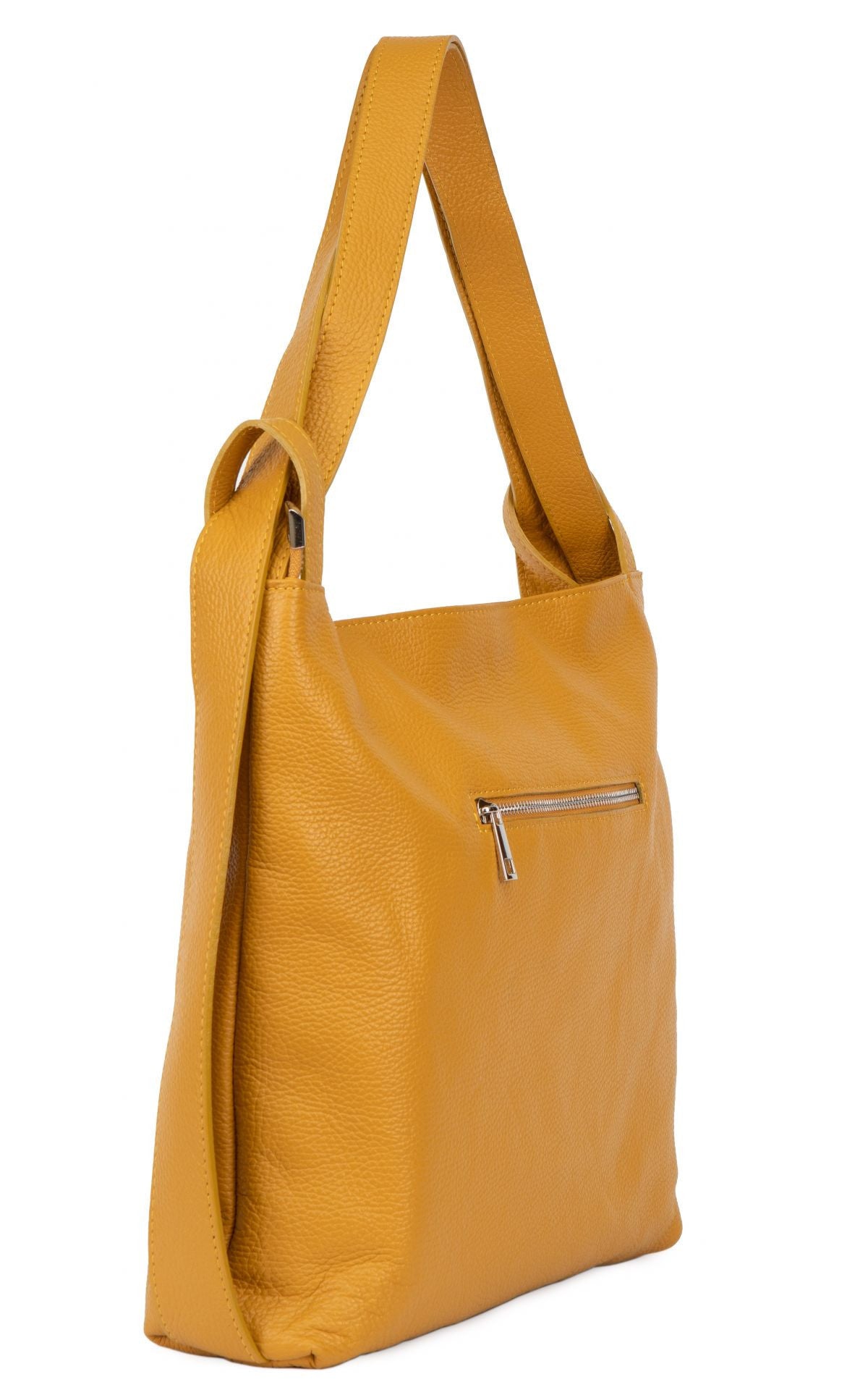 Sac à main sac à dos en cuir grainé SOHO Jaune Moutarde