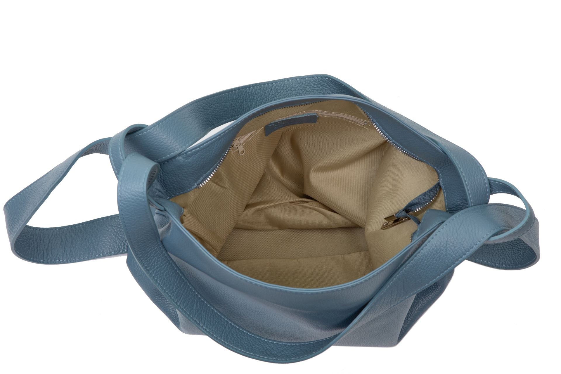 Sac à main sac à dos en cuir grainé SOHO Bleu glacier