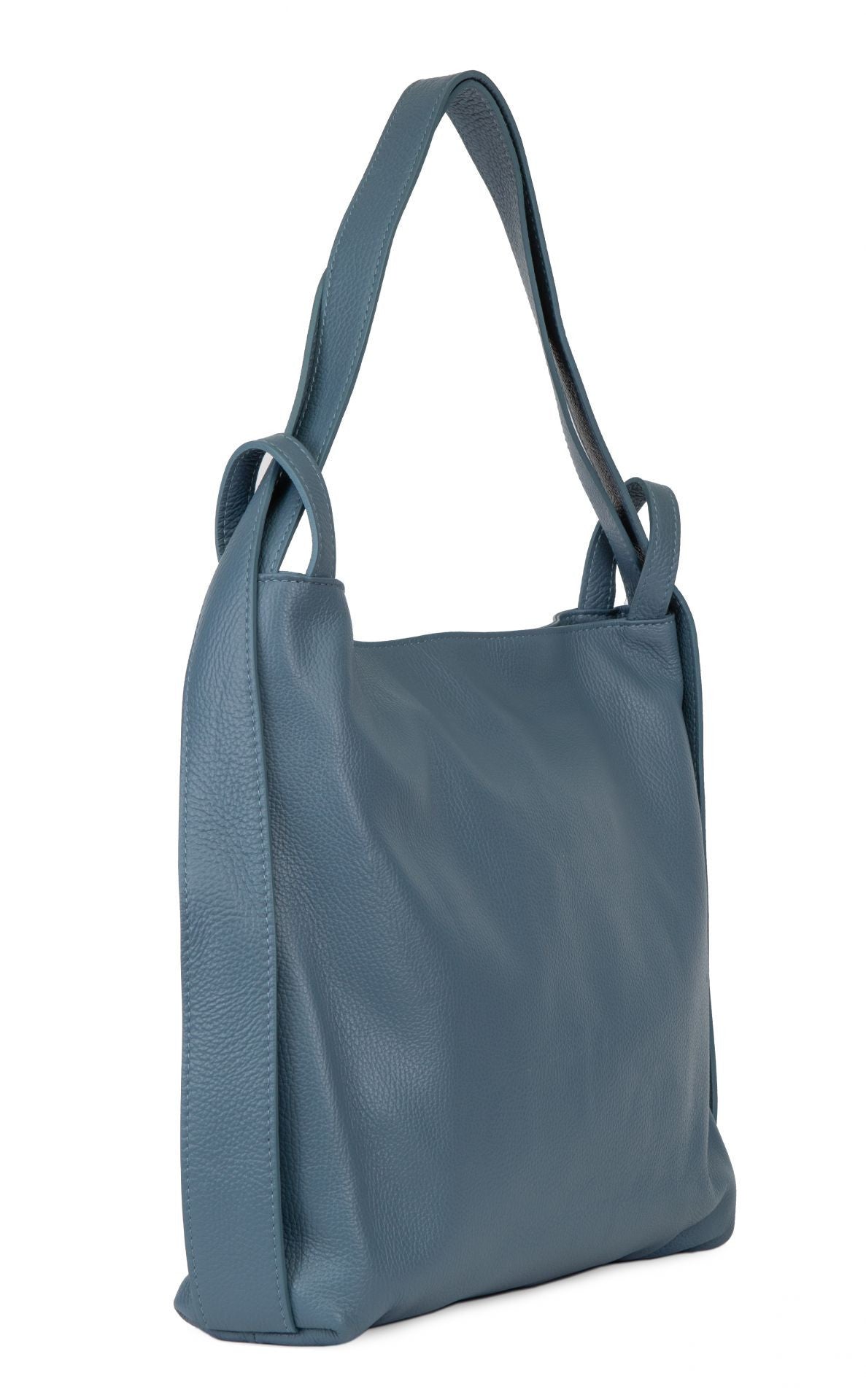 Sac à main sac à dos en cuir grainé SOHO Bleu glacier