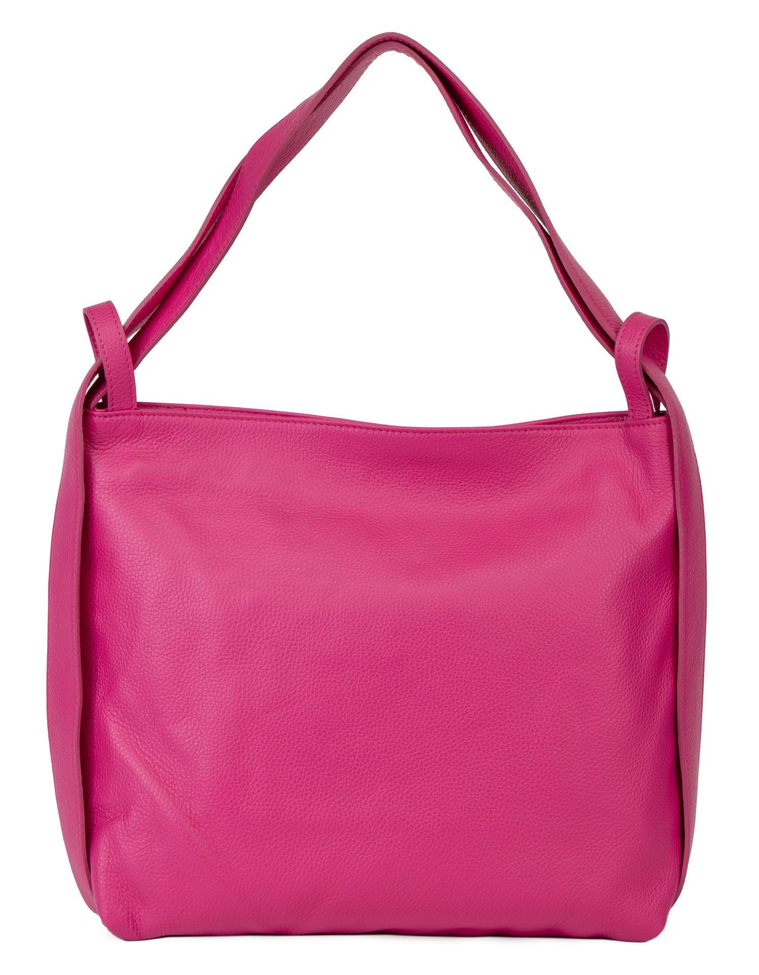 Sac à main sac à dos en cuir grainé SOHO Rose fuchsia