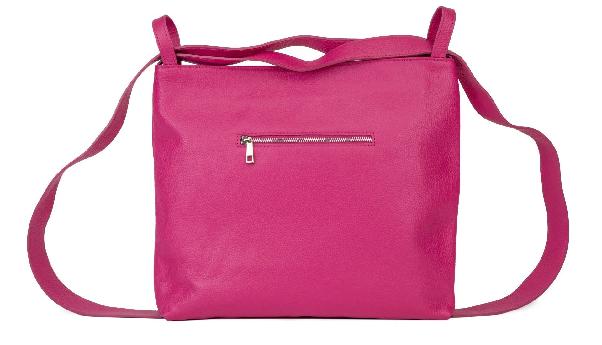 Sac à main sac à dos en cuir grainé SOHO Rose fuchsia