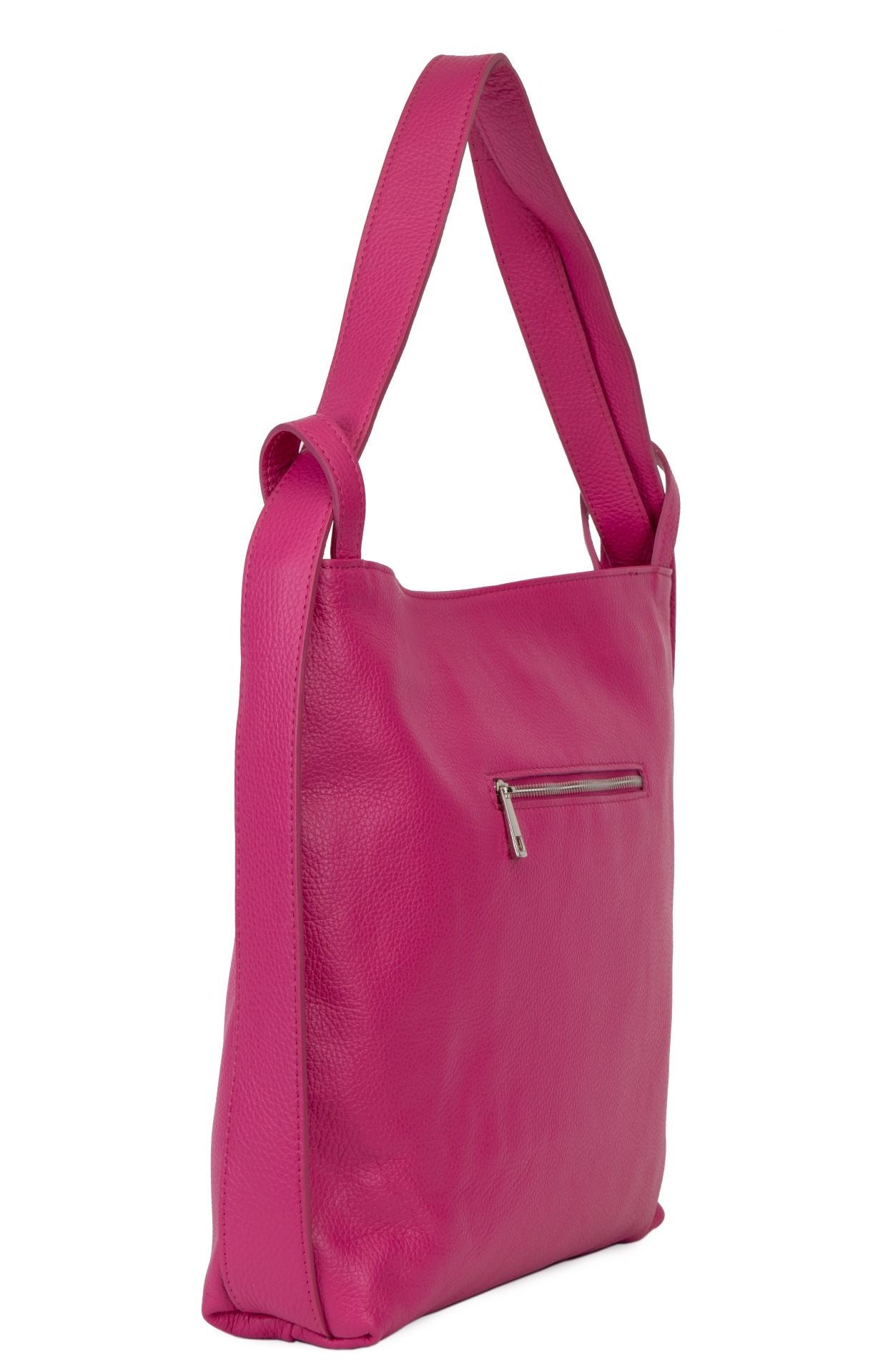 Sac à main sac à dos en cuir grainé SOHO Rose fuchsia