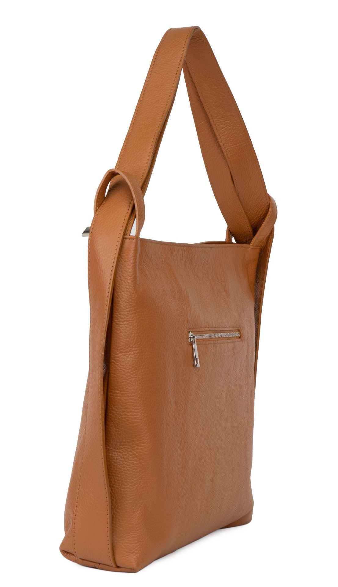 Sac à main sac à dos en cuir grainé SOHO Camel