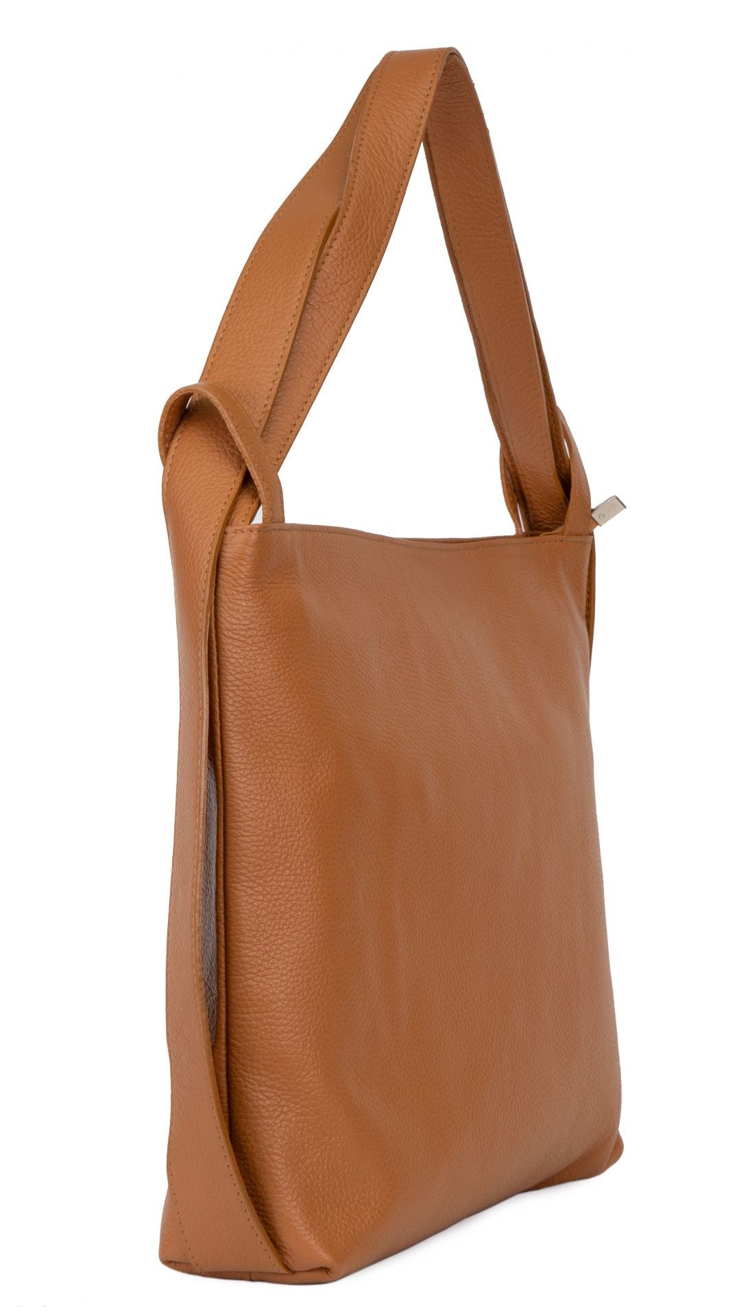 Sac à main sac à dos en cuir grainé SOHO Camel