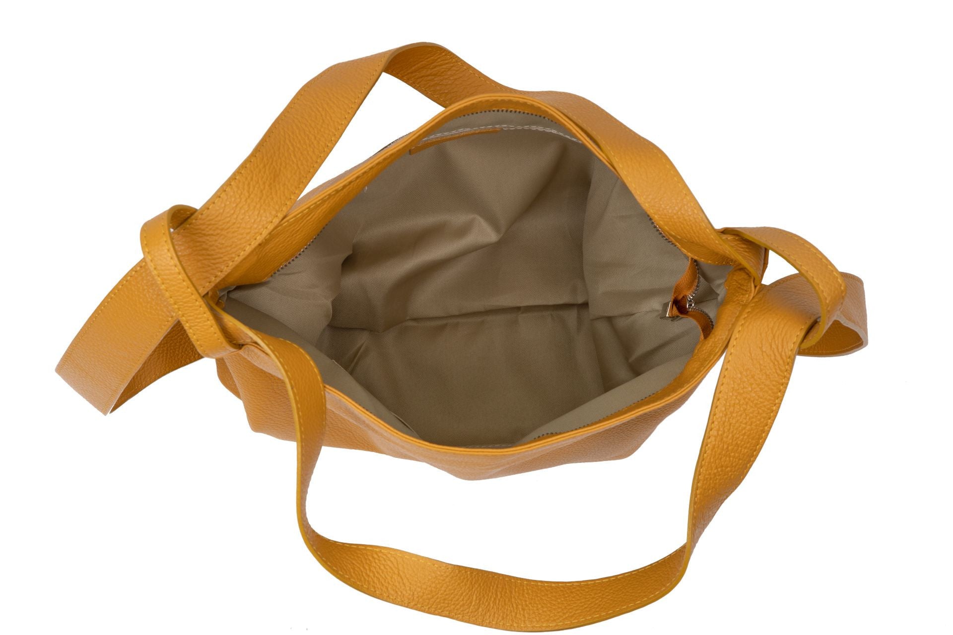 Sac à main sac à dos en cuir grainé SOHO Jaune Moutarde