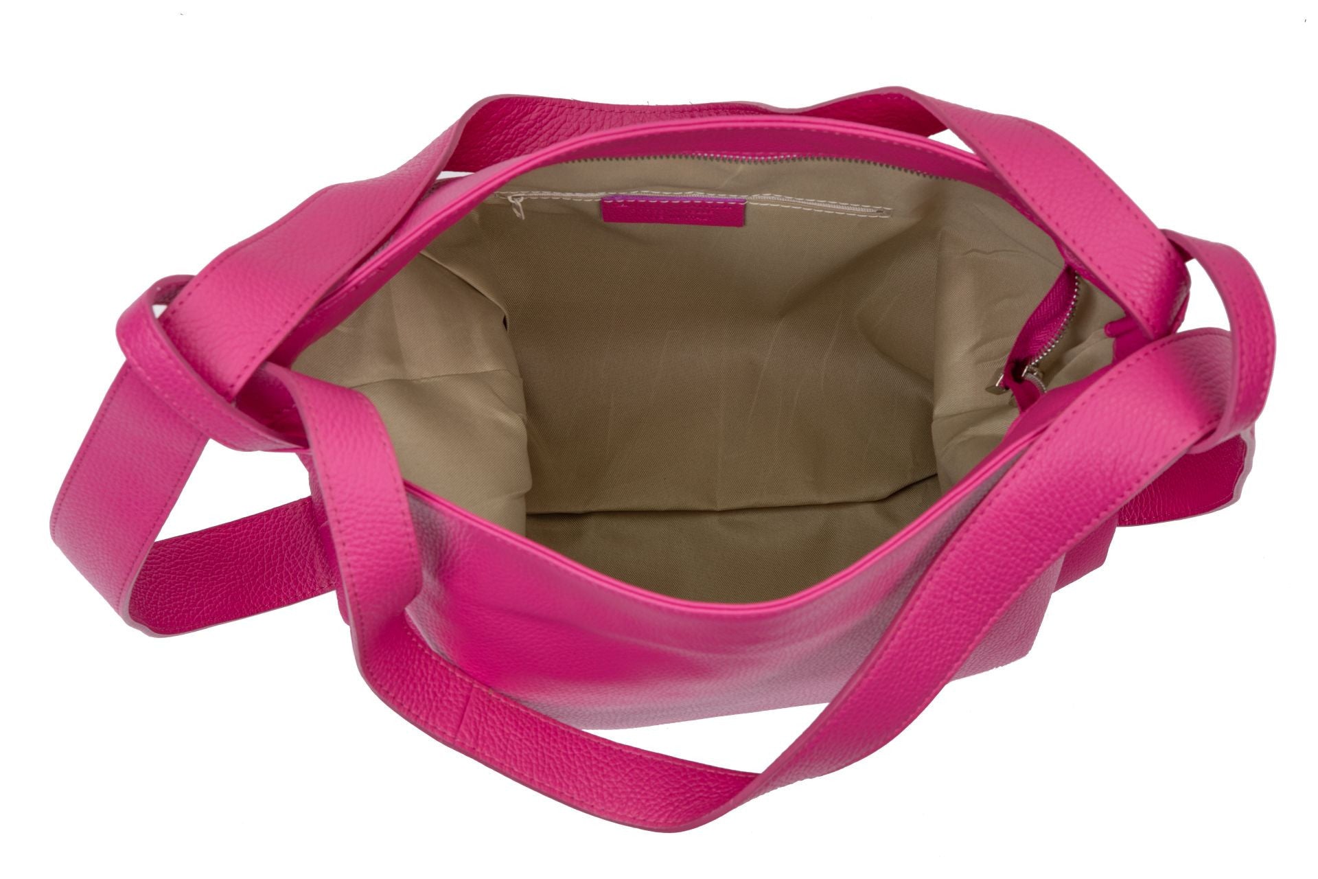 Sac à main sac à dos en cuir grainé SOHO Rose fuchsia