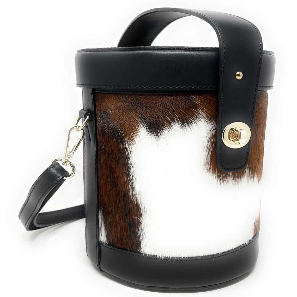 Sac seau en cuir à motifs TUMBADORA Châtaigne
