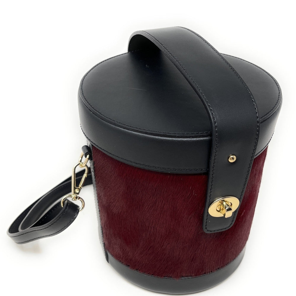 Sac seau en cuir à motifs TUMBADORA Prune
