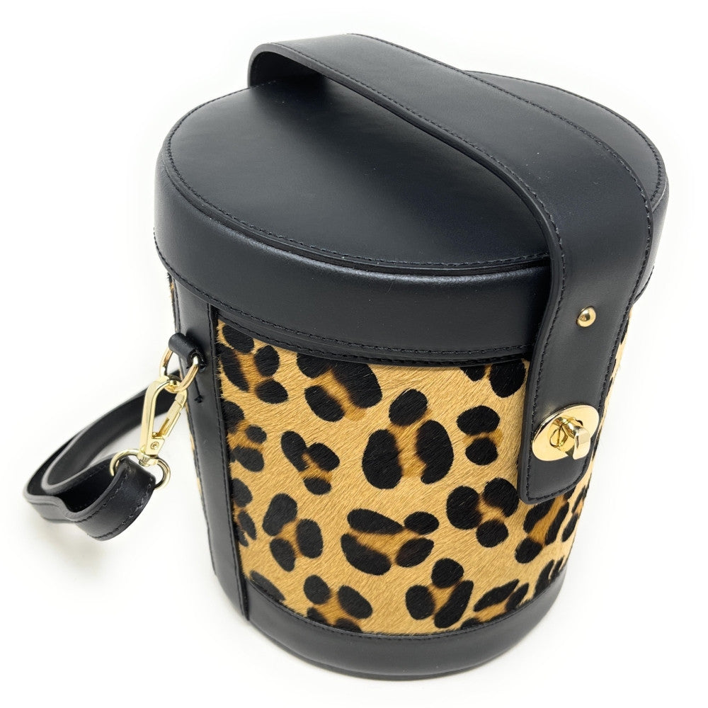 Sac seau en cuir à motifs TUMBADORA Léopard