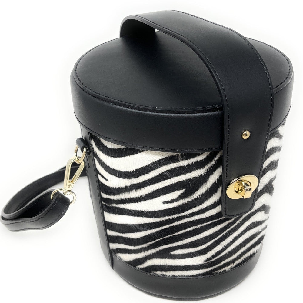 Sac seau en cuir à motifs TUMBADORA Zèbre