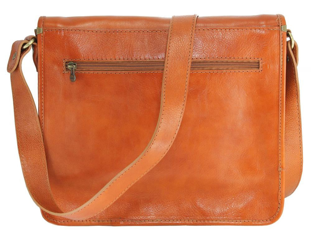 Sac besace messager en cuir italien RIGA Cognac