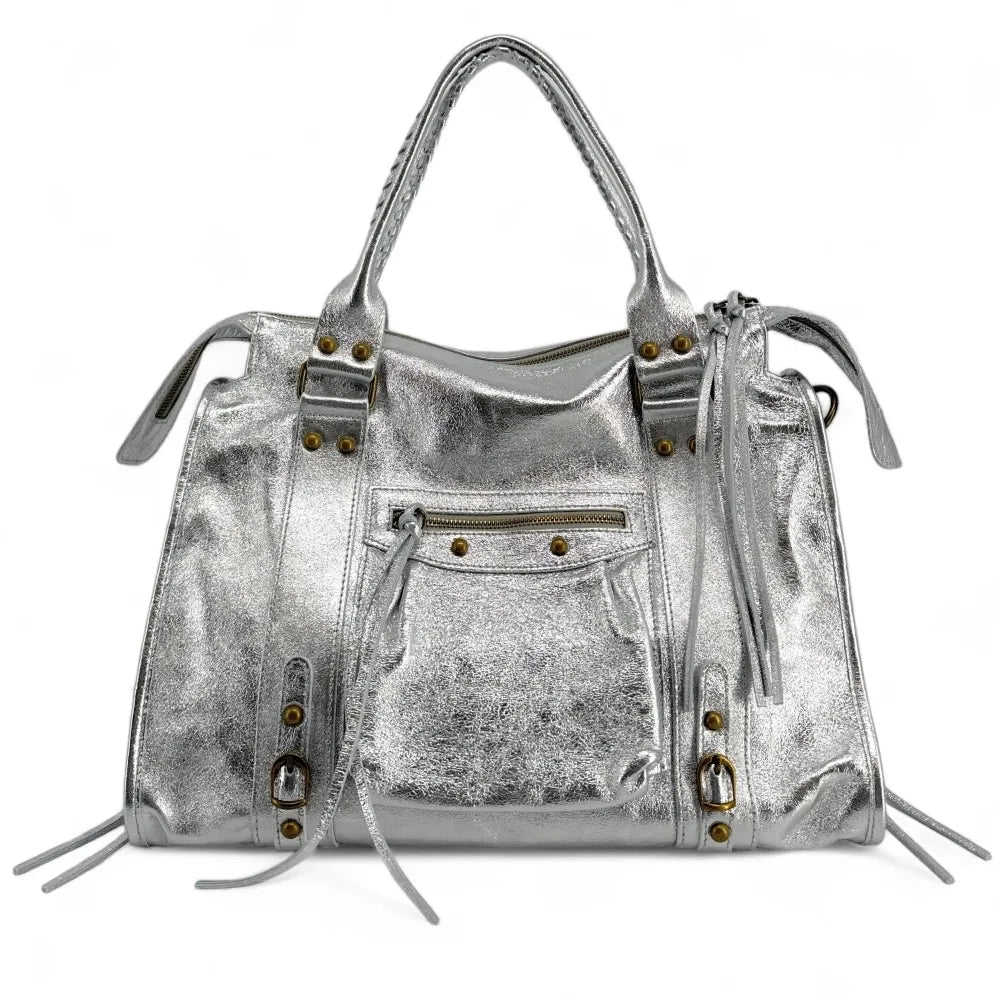 Sac à main en suir irisé SANDSTORM E.L. SIROCCO Argent clair Argent clair