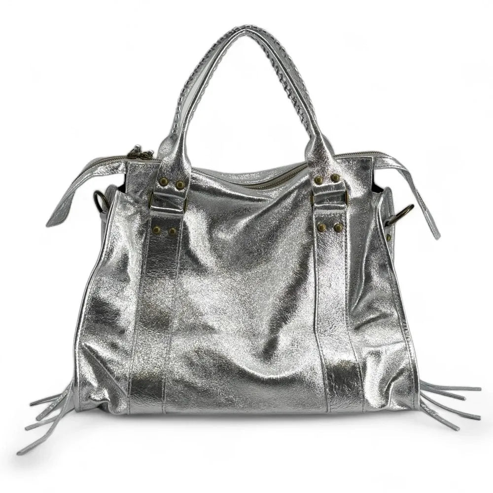 Sac à main en suir irisé SANDSTORM E.L. SIROCCO Argent clair Argent clair