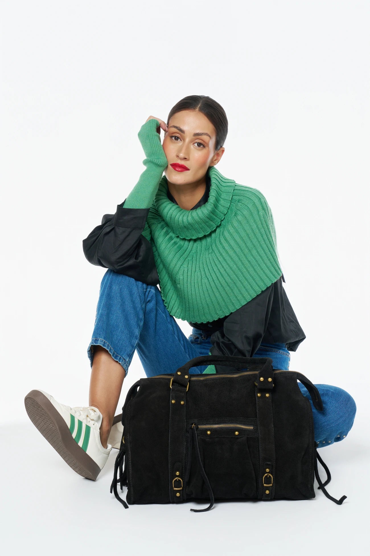 Sac à main en daim STORM SUEDE Noir