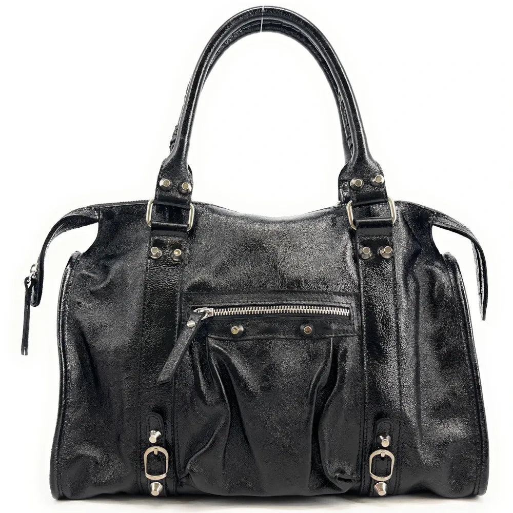 Sac à main tendance en cuir métallisé SANDSTORM Noir Noir irisé