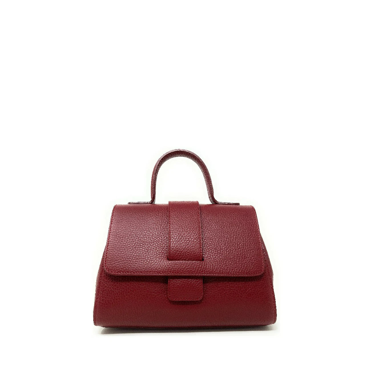 Grained leather shoulder bag SMART Dark red