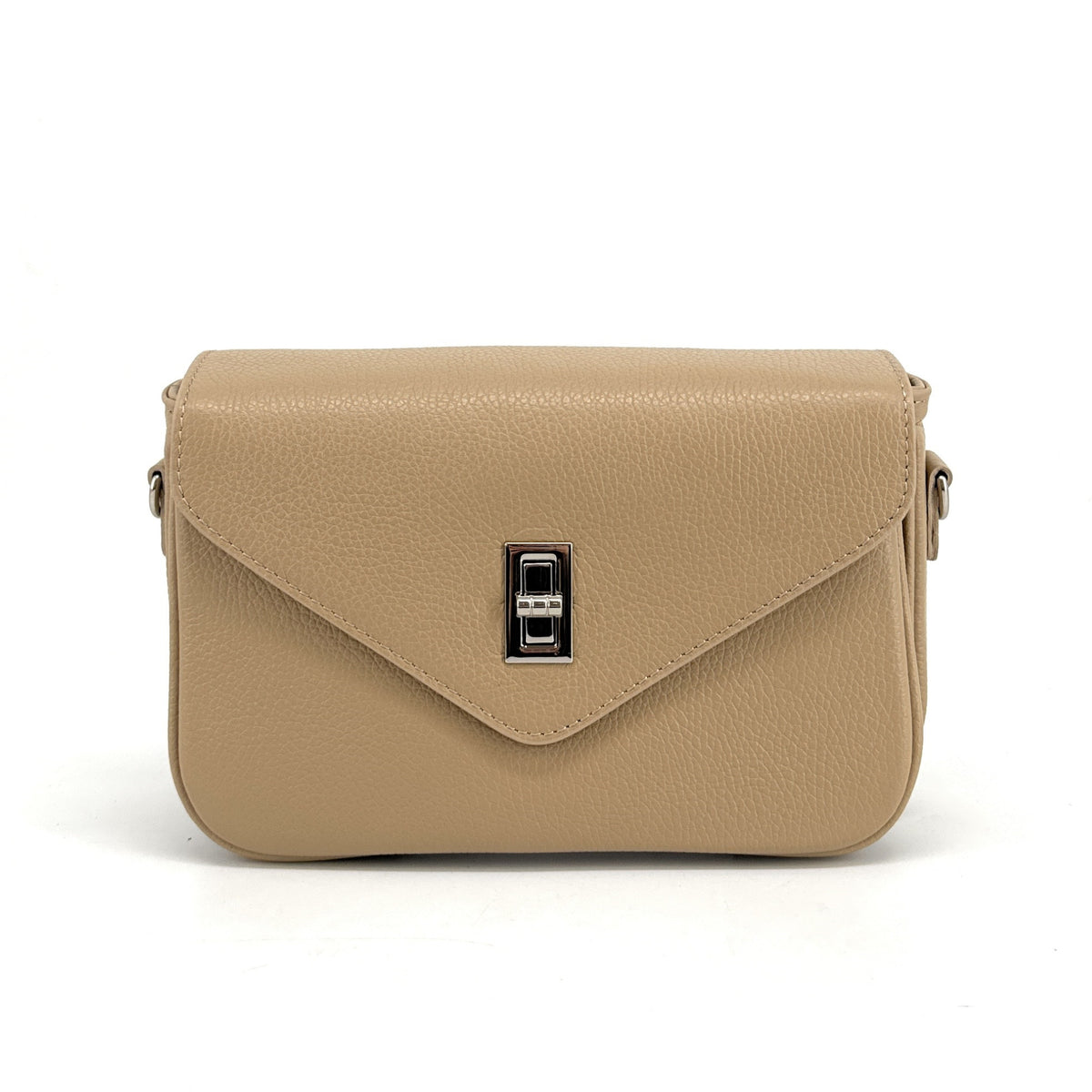 Trotteur-Tasche aus genarbtem Leder BAGGY Helltaupe