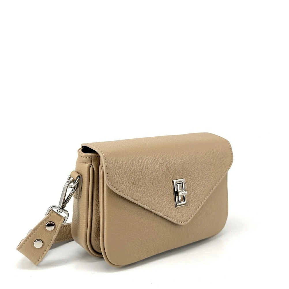 Sac trotteur en cuir grainé BAGGY Taupe clair