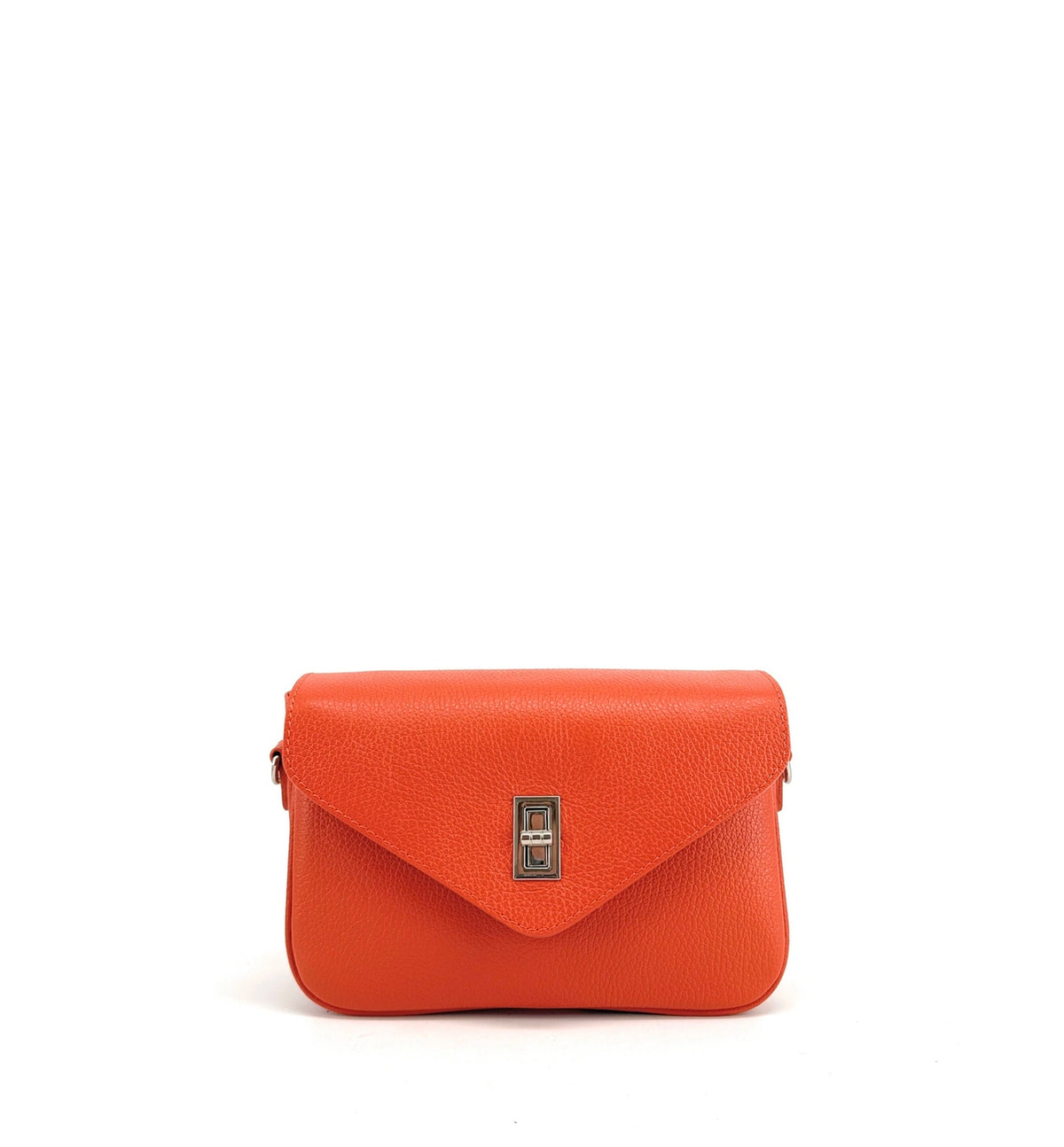 Sac trotteur en cuir grainé BAGGY Orange Mandarine