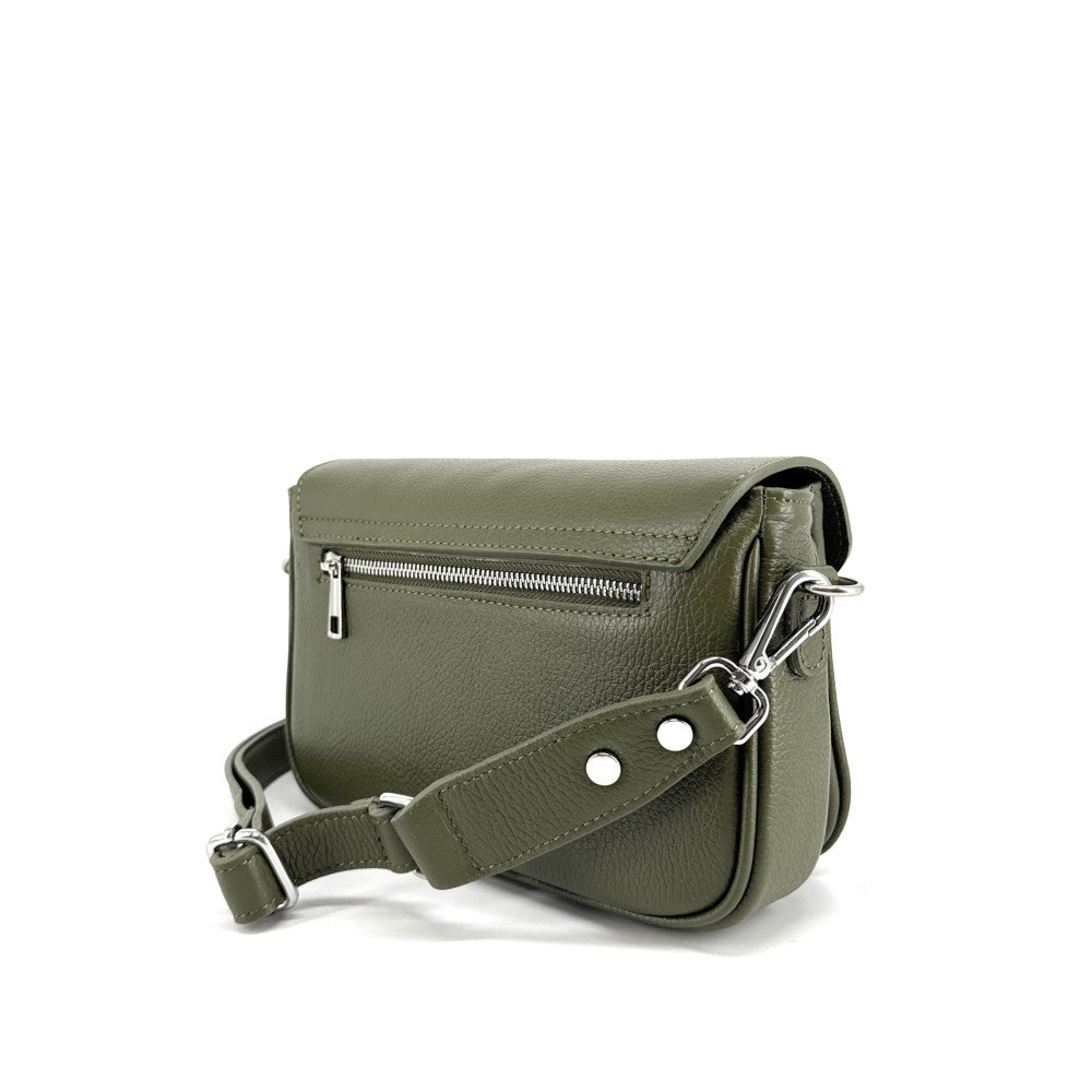 Sac french stick en cuir grainé BAGGY Kaki