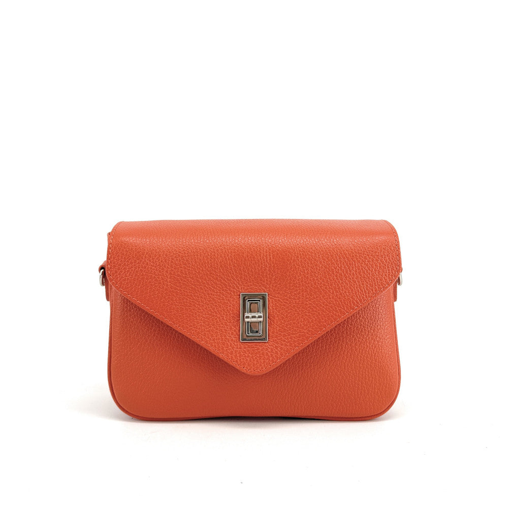 Sac french stick en cuir grainé BAGGY Mandarine