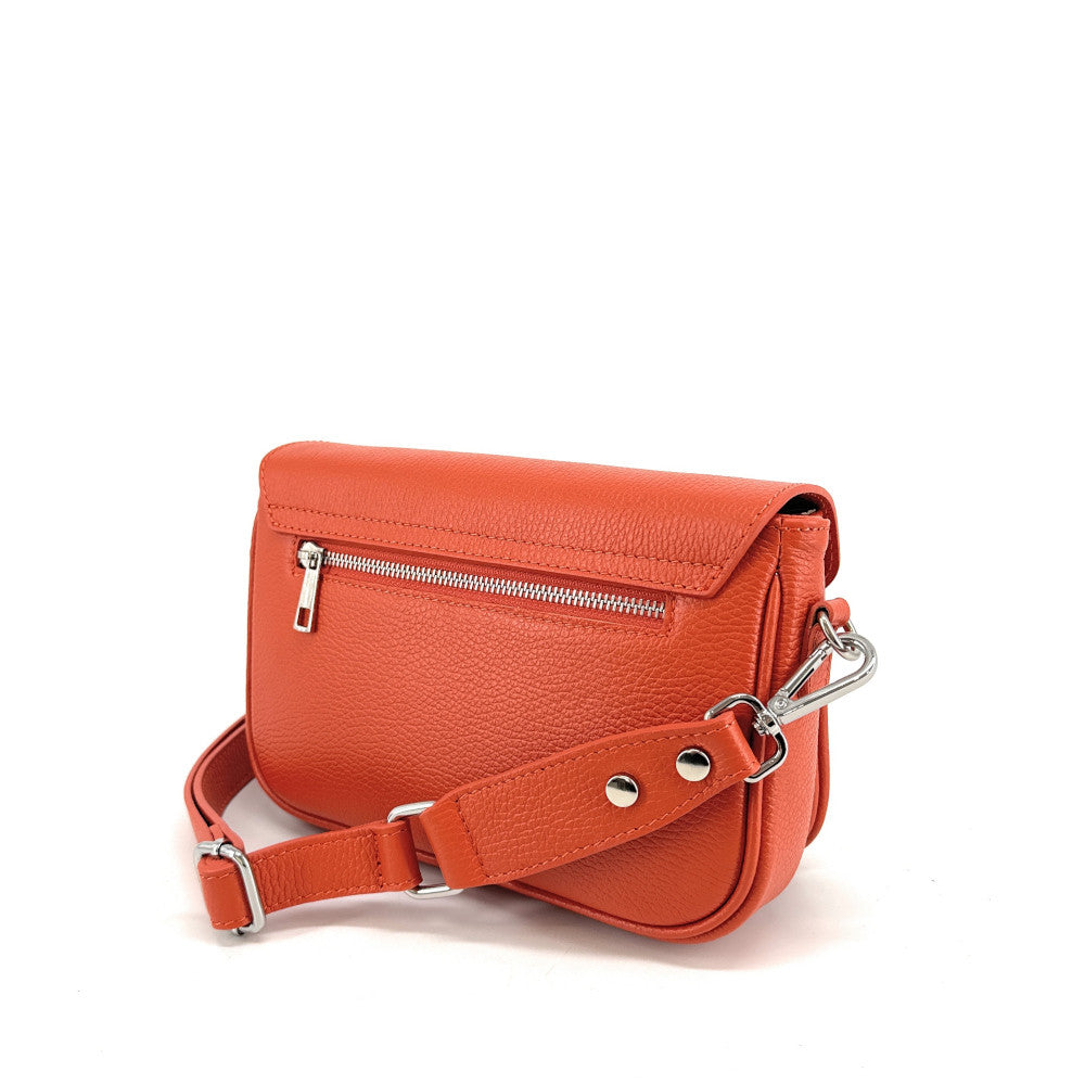 Sac french stick en cuir grainé BAGGY Mandarine