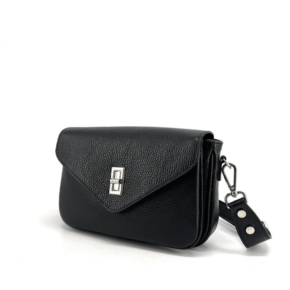 Sac french stick en cuir grainé BAGGY Noir
